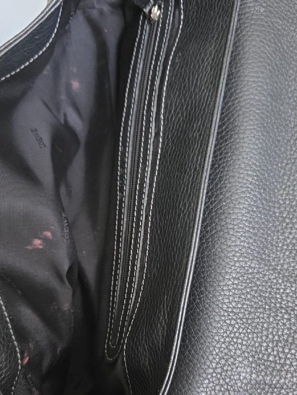 Vintage Loewe Senda Hobo Black Pebbled Leather Shoulder Bag with Silver Buckles - Picture 7 of 7